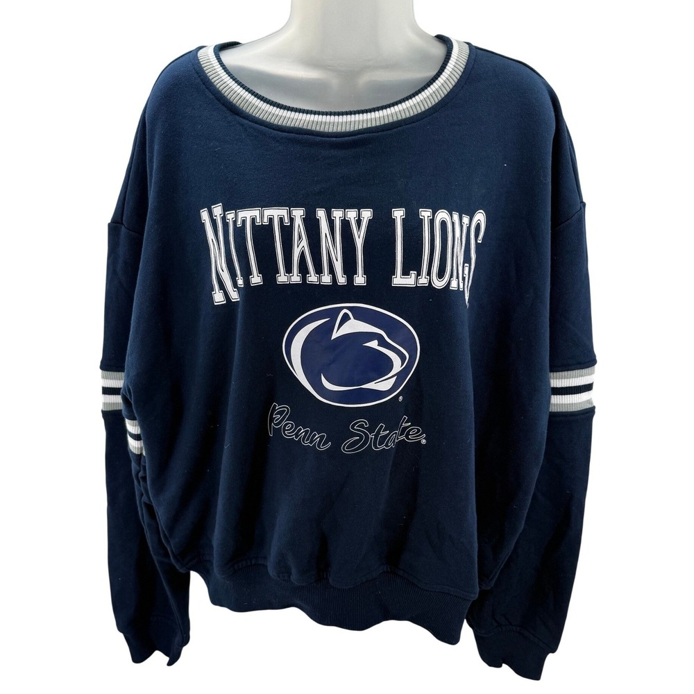 WEAR Erin Andrews Penn State Nittany Lions Navy Womens Retro Sweatshirt XXL NEw